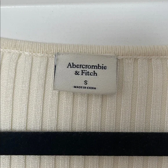 Abercrombie & Fitch White Ribbed sweater Bodysuit - Picture 2 of 2